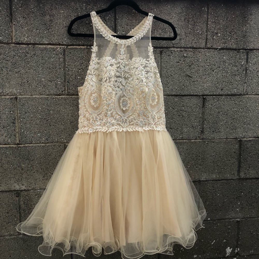 Dancing Queen Halter Floral Tulle Cocktail Dress